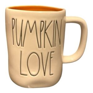 Rae Dunn Pumpkin Love Mug - White and Orange